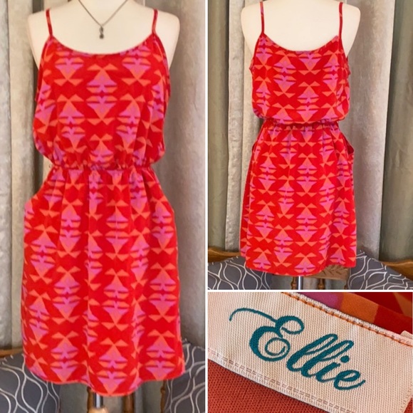Ellie Dresses & Skirts - Ellie Spaghetti Strap Fit Flare Aztec Print Dress